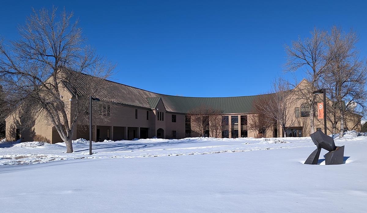 Wintertime shot of Central Wyoming College's Main Hall Building